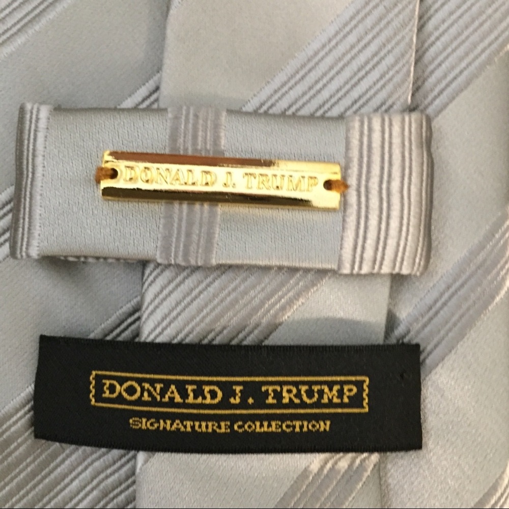 Donald J Trump signature collection silver tie